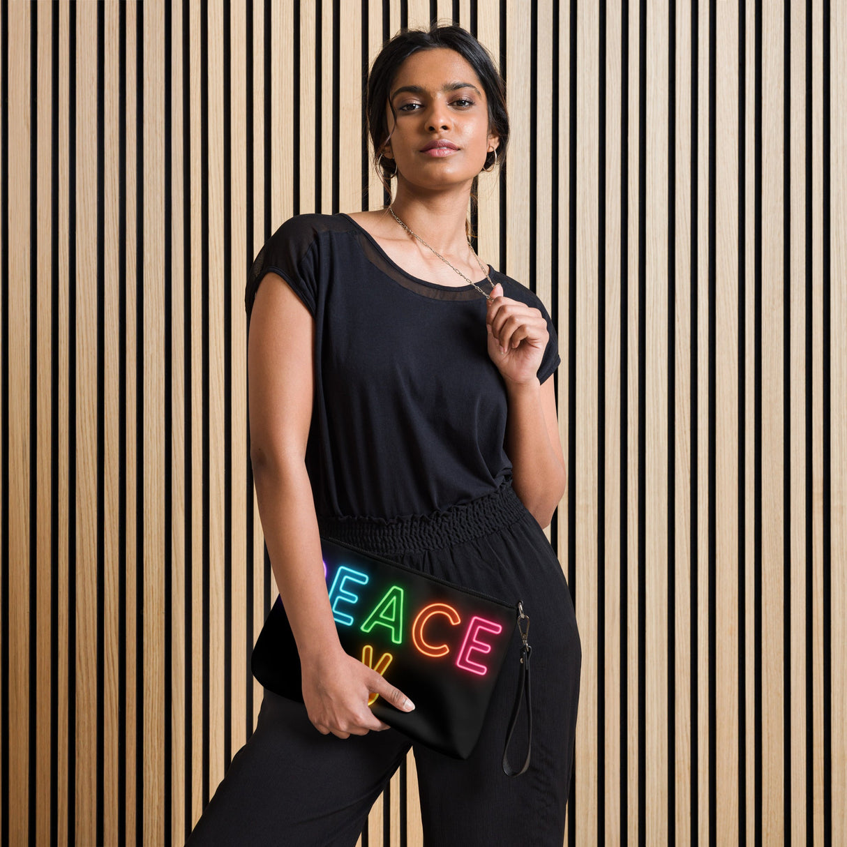 Neon Peace Cross-body Bag – Colorful Festival Side Bag