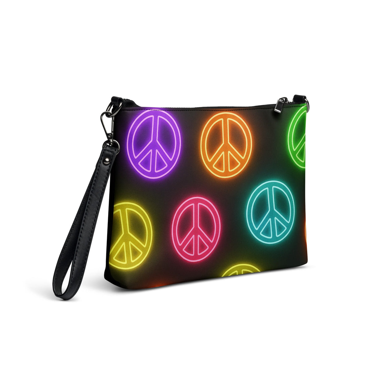 Neon Peace Cross-body Bag – Colorful Festival Side Bag
