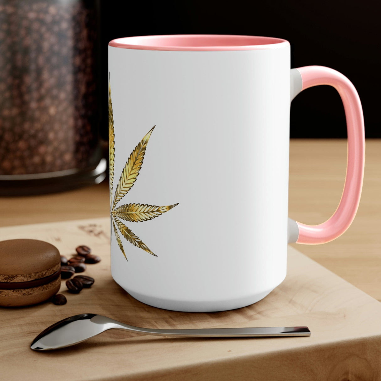 Gold Pot Leaf Coffee Mug