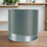 Mid-Century Ribbed 3D Printed Planter with Drainage & Saucer