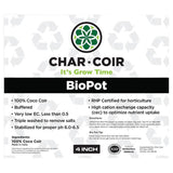 Char Coir BioPot, 4" (Case of 128)