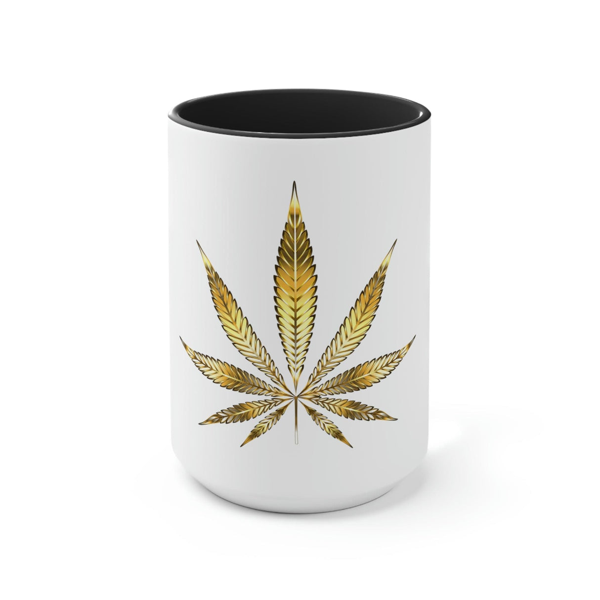 Gold Pot Leaf Coffee Mug