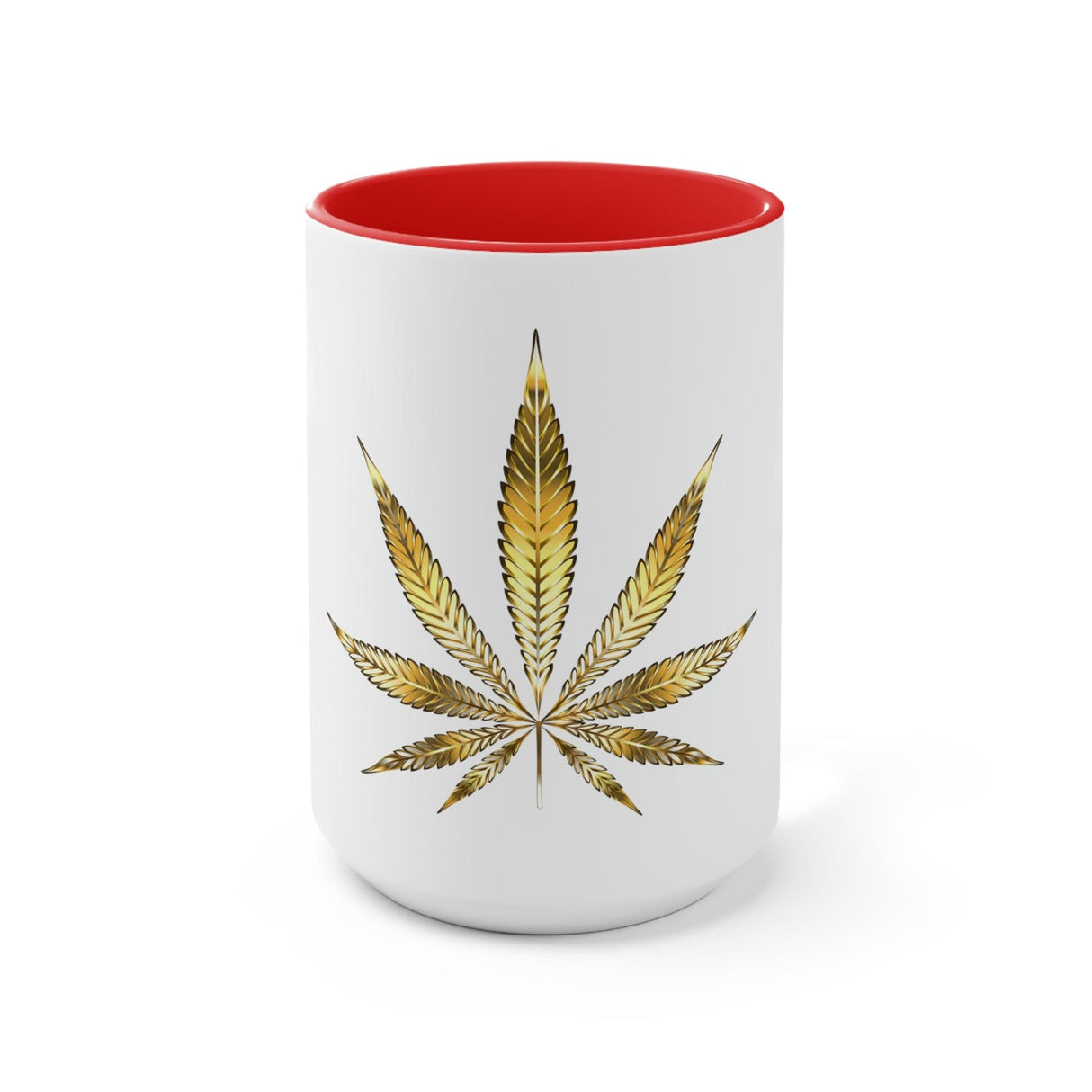 Gold Pot Leaf Coffee Mug