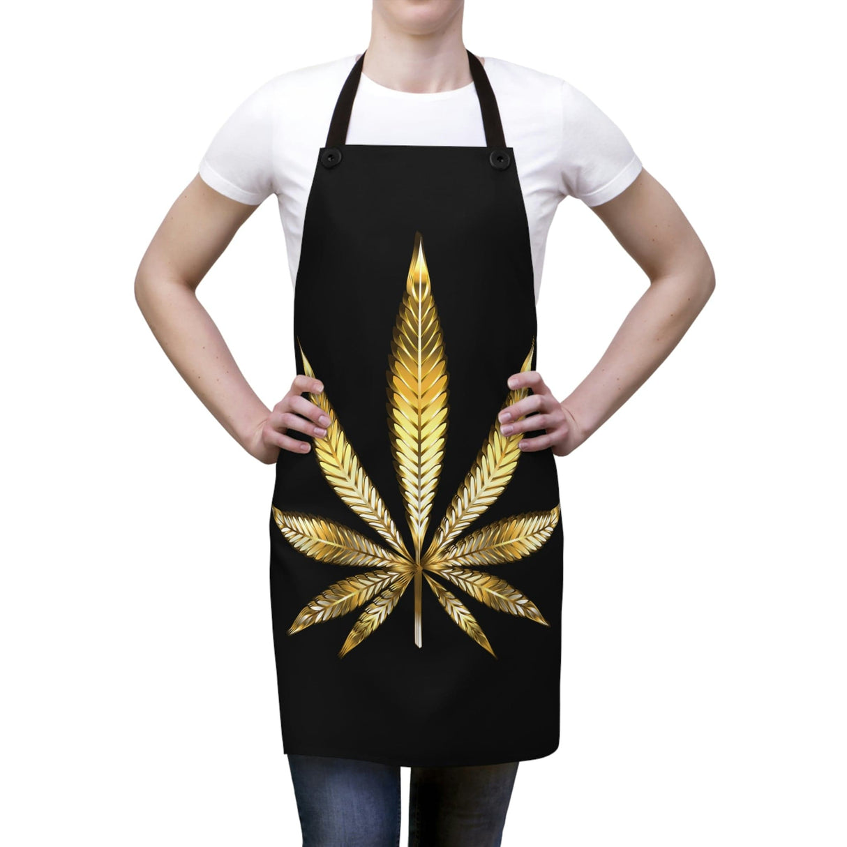 Gold Leaf Cannabis Luxurious Apron
