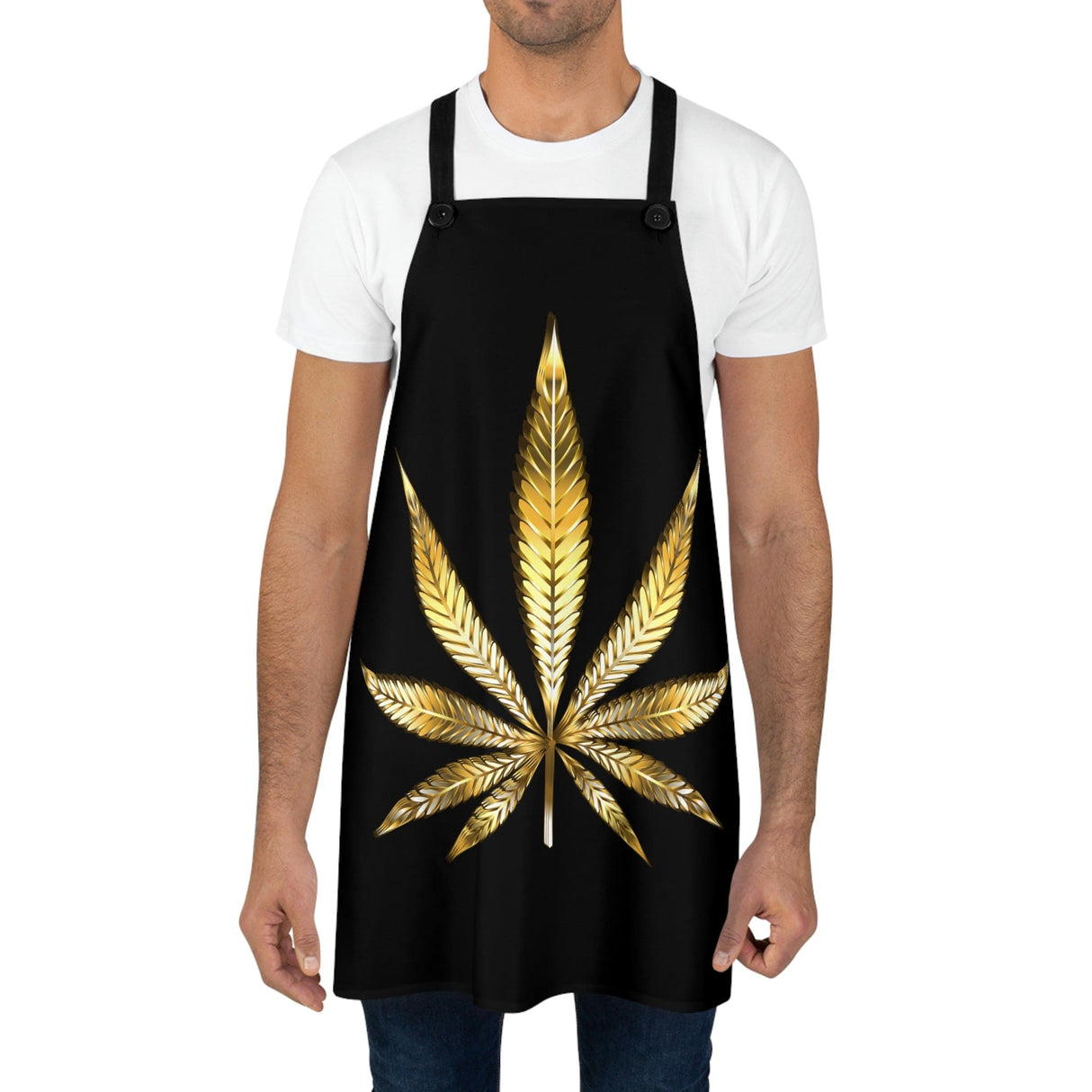 Gold Leaf Cannabis Luxurious Apron