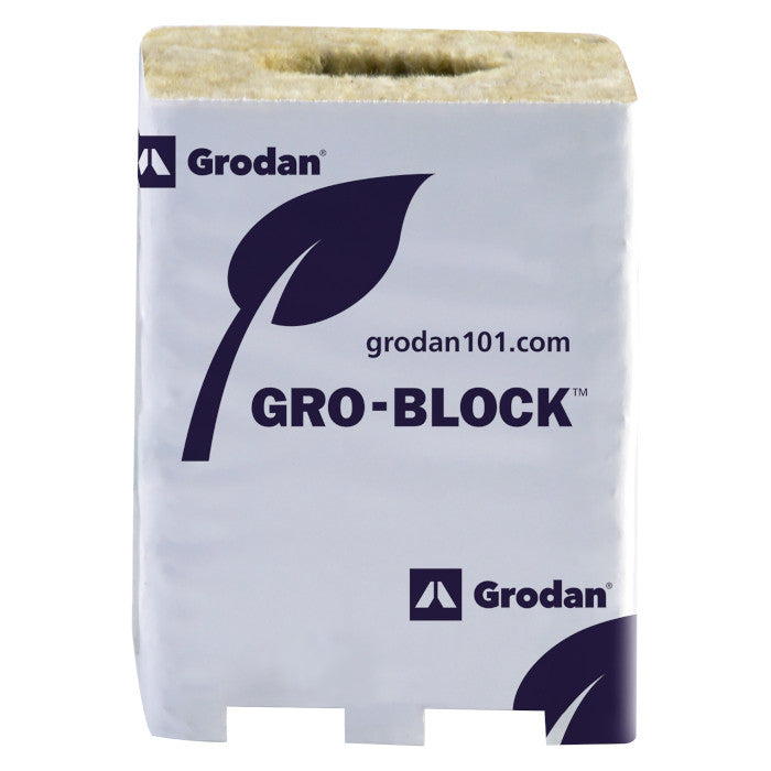 Grodan Gro-Block Improved GR5.6 Large with Hole, 3" x 3" x 4" (Case of 256)