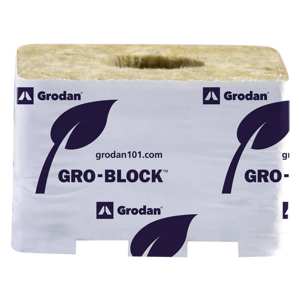 Grodan Gro-Block Improved GR6.5 Small with Hole, 4" x 4" x 2.5" (Case of 216)
