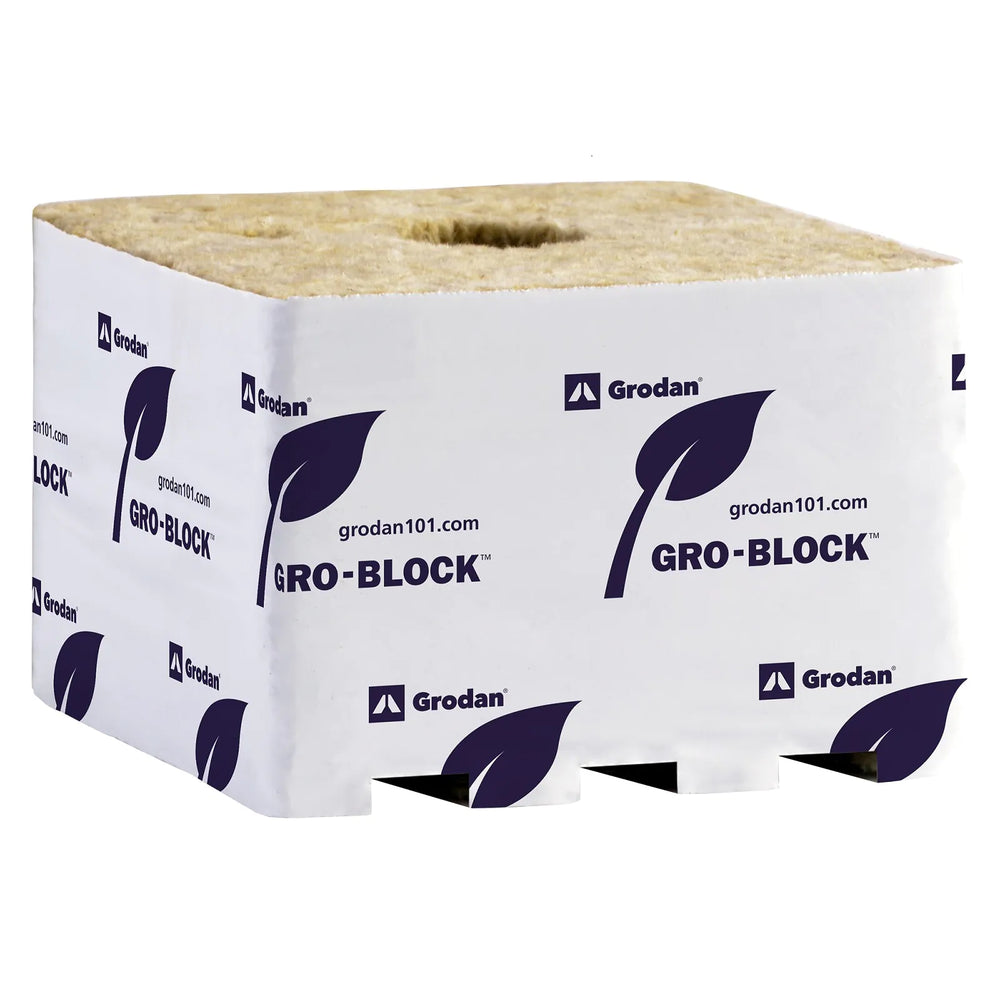 Grodan Gro-Block Improved GR22 Jumbo with Hole, 6" x 6" x 4" (Case of 64)