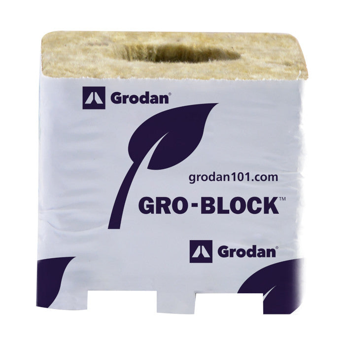 Grodan Pro Gro-Block Improved GR4 with Hole, 3" x 3" x 2.5" (Case of 384)