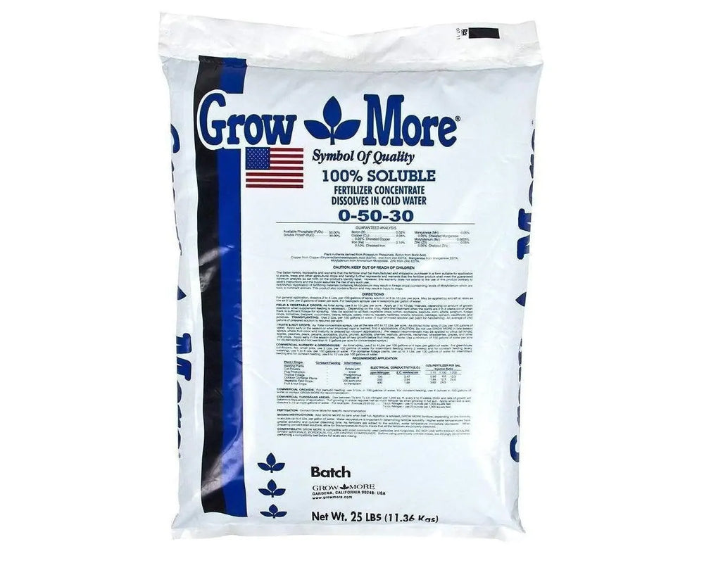 Grow More Water Soluble Flower Hardener (0-50-30), 25 lbs.