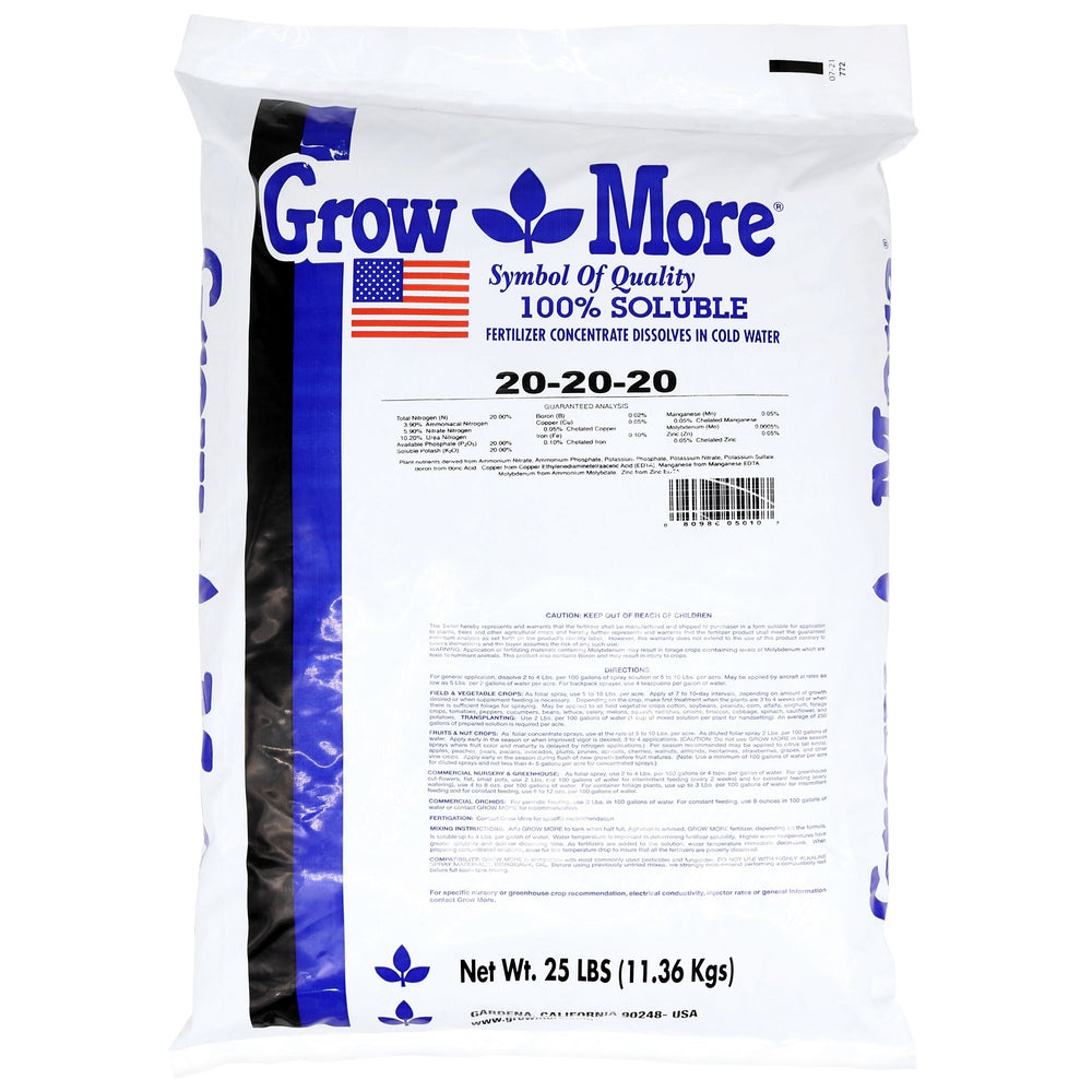 Grow More Water Soluble General Purpose (20-20-20) - 25 lbs.