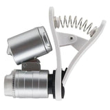 Universal Cell Phone Illuminated Microscope with Clip - 60x