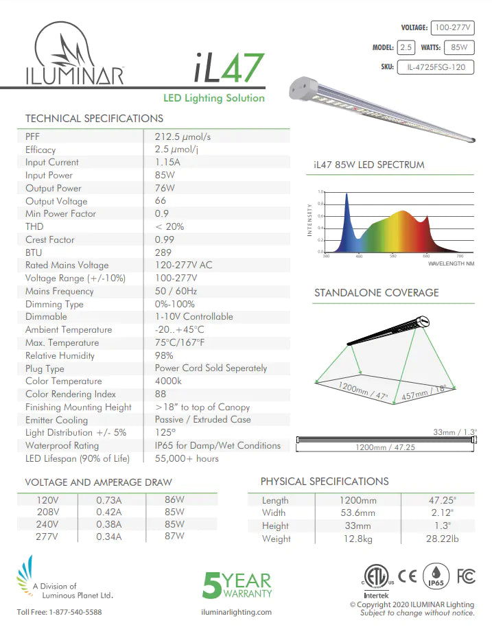 Iluminar iLBAR il47 LED 80W