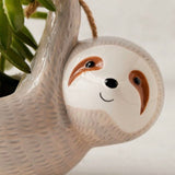 Sloth Hanging Planter Pot – Cute Ceramic Sloth Planter for Succulents & Indoor Plants
