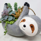 Sloth Hanging Planter Pot – Cute Ceramic Sloth Planter for Succulents & Indoor Plants