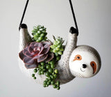 Sloth Hanging Planter Pot – Cute Ceramic Sloth Planter for Succulents & Indoor Plants