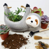 Sloth Hanging Planter Pot – Cute Ceramic Sloth Planter for Succulents & Indoor Plants