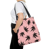 Marijuana Leaves Pink Tote Bag