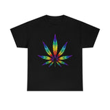 Rainbow Cannabis Leaf Tee