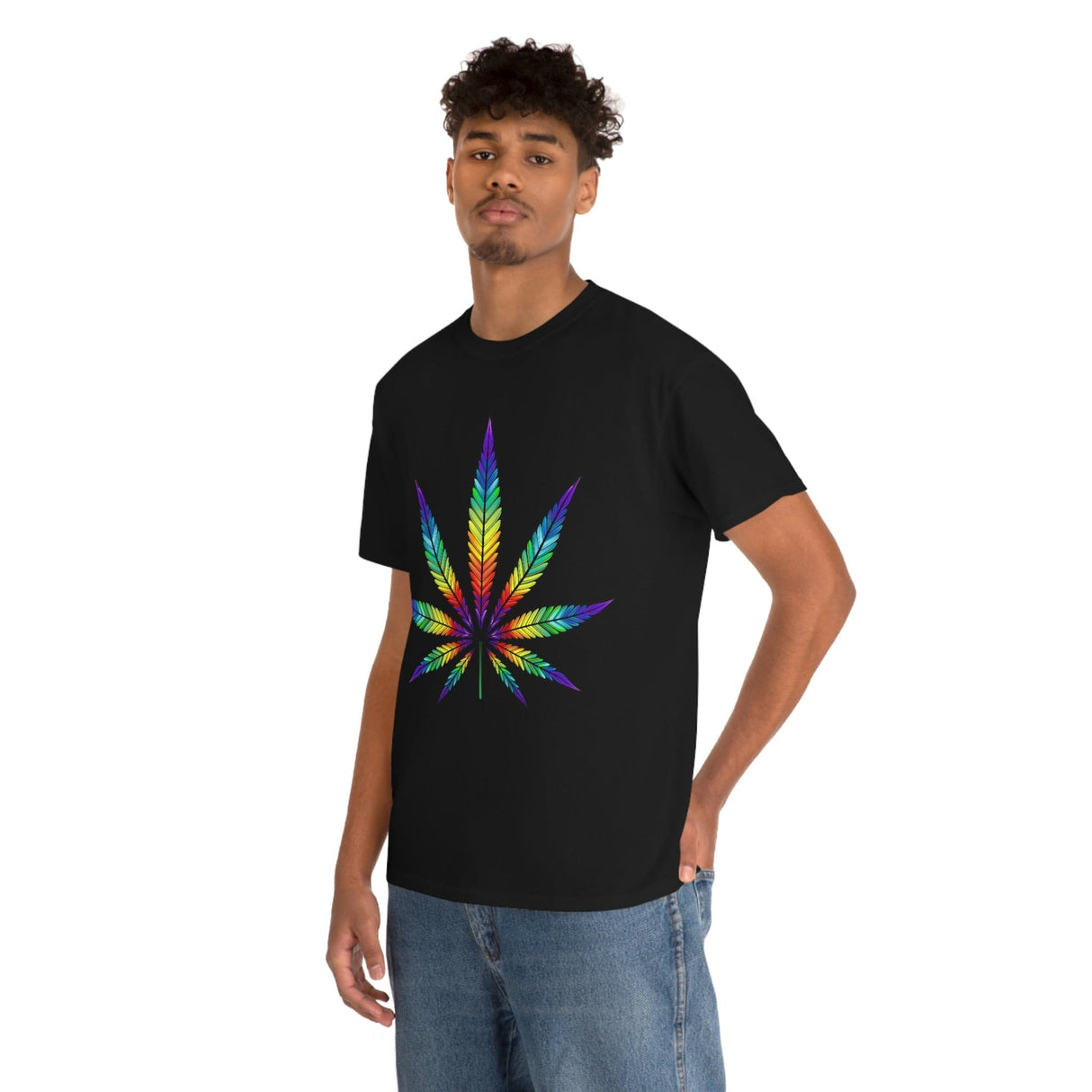 Rainbow Cannabis Leaf Tee