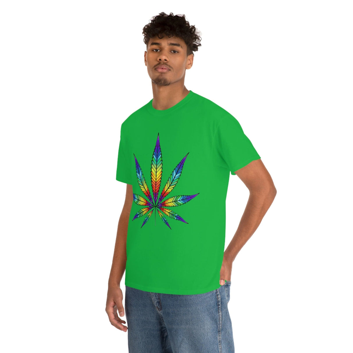 Rainbow Cannabis Leaf Tee