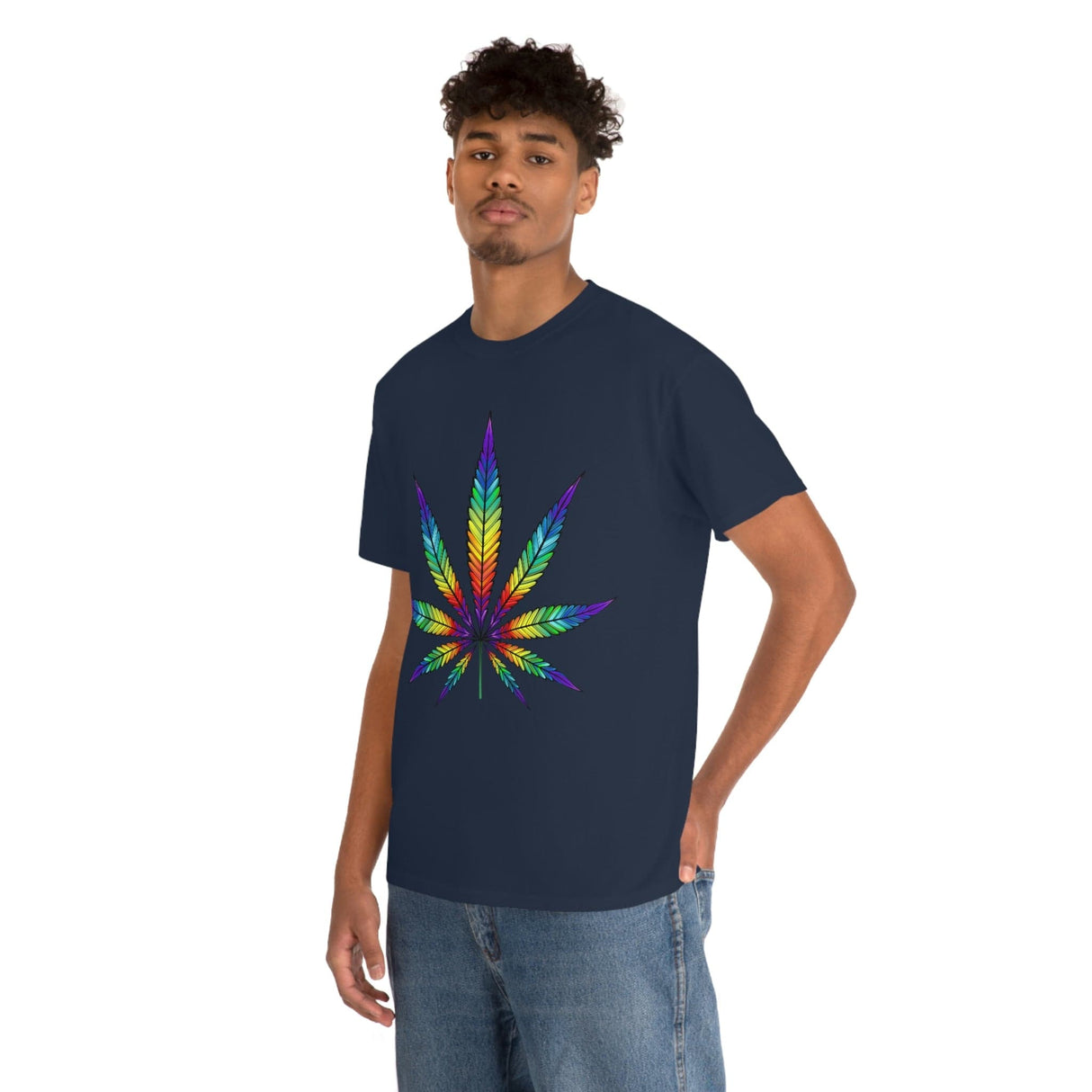 Rainbow Cannabis Leaf Tee