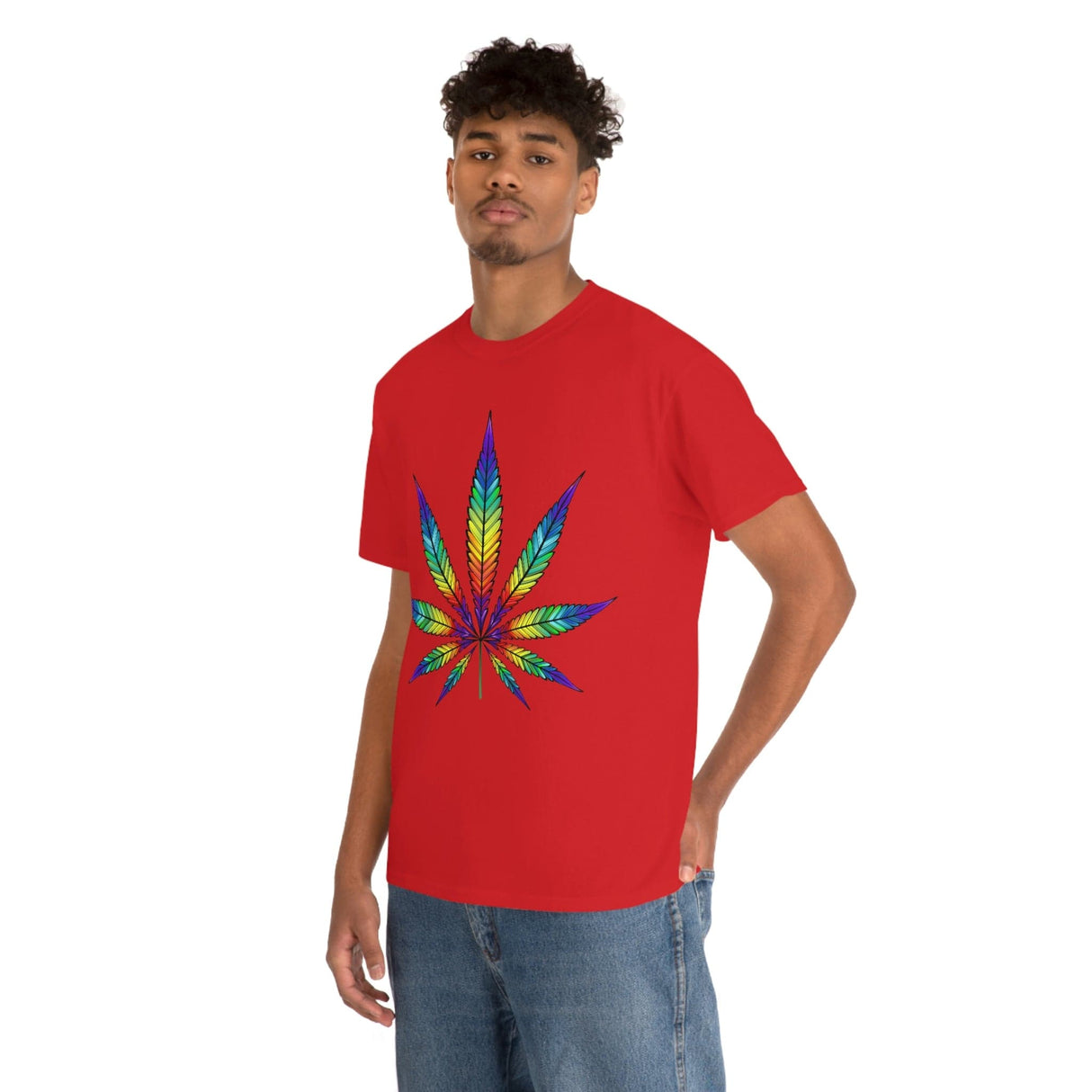 Rainbow Cannabis Leaf Tee