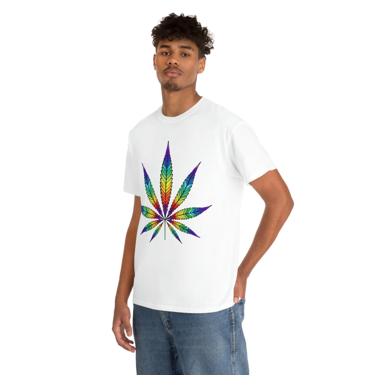 Rainbow Cannabis Leaf Tee