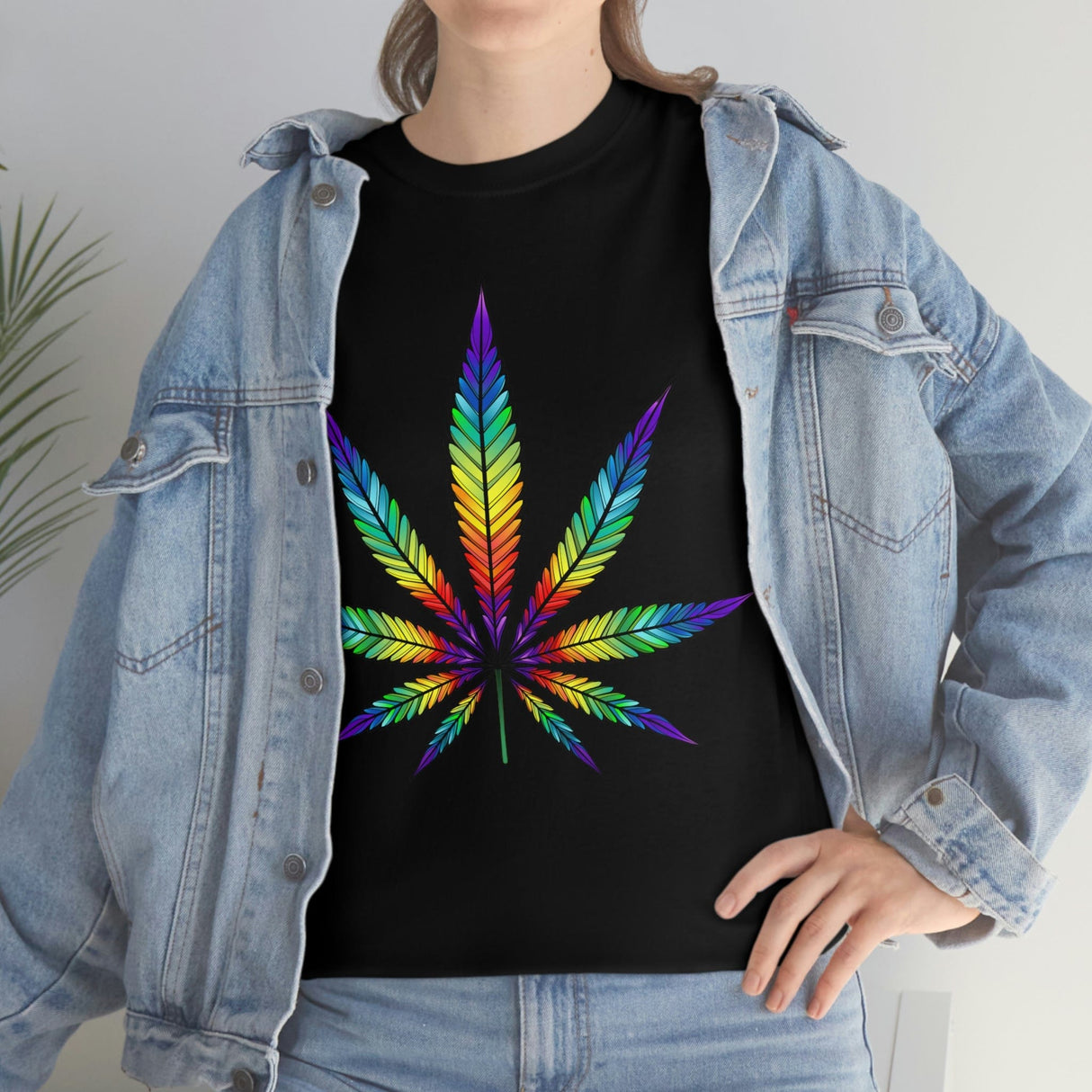 Rainbow Cannabis Leaf Tee