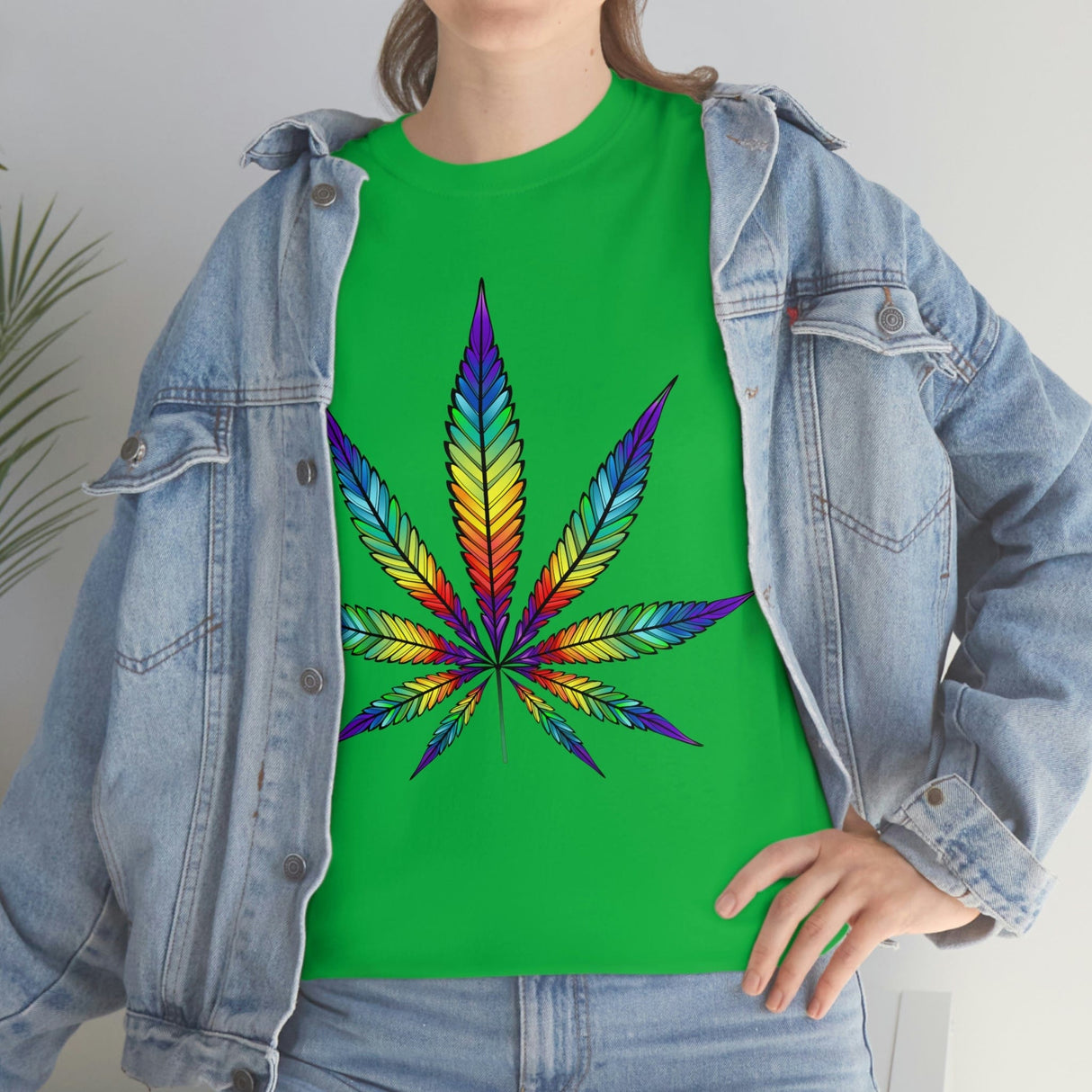 Rainbow Cannabis Leaf Tee