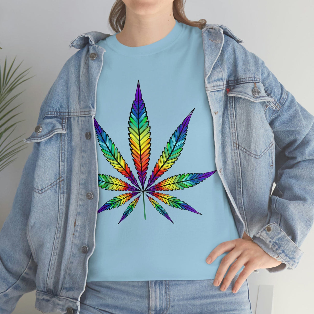 Rainbow Cannabis Leaf Tee
