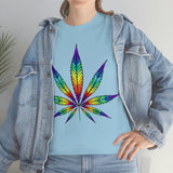 Rainbow Cannabis Leaf Tee