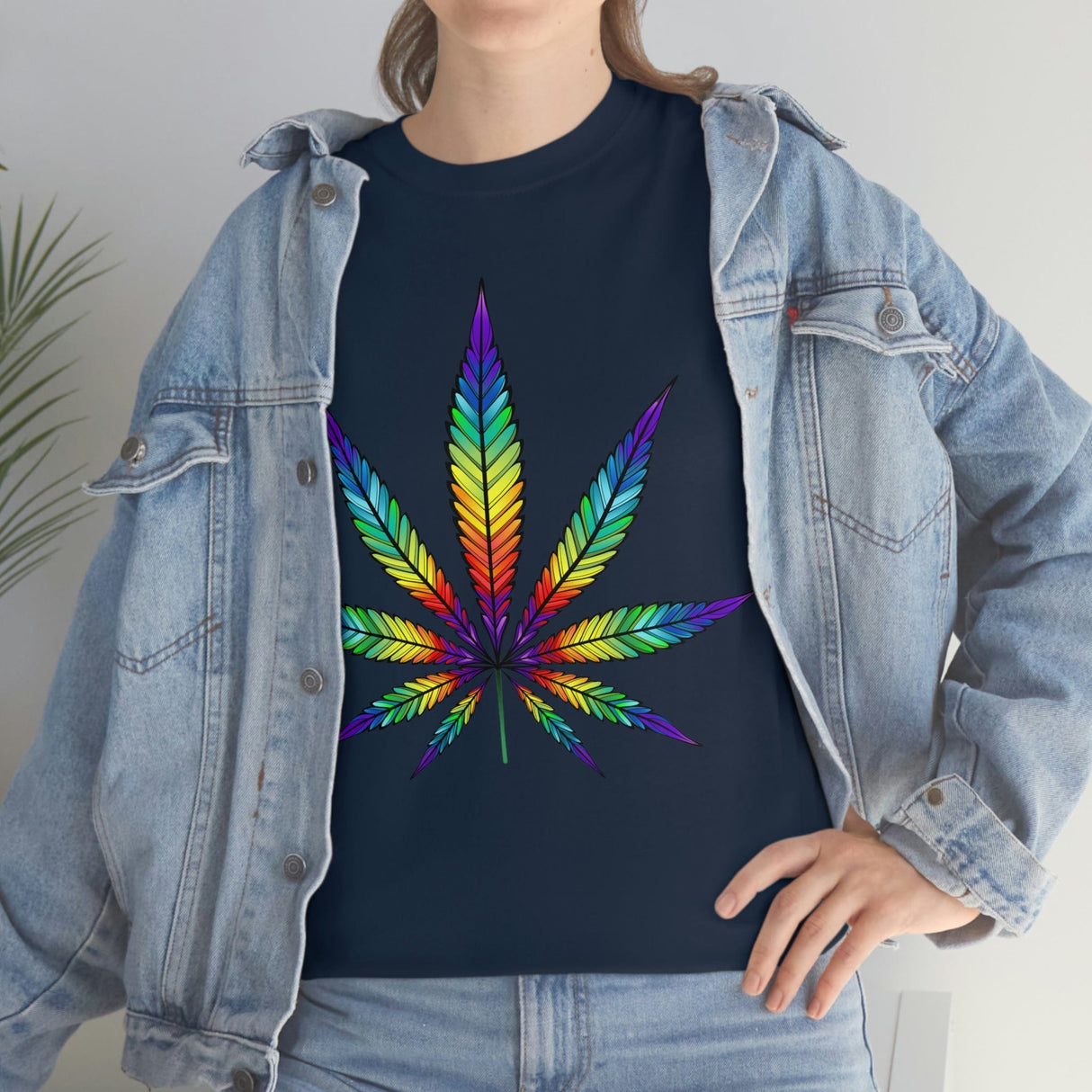 Rainbow Cannabis Leaf Tee