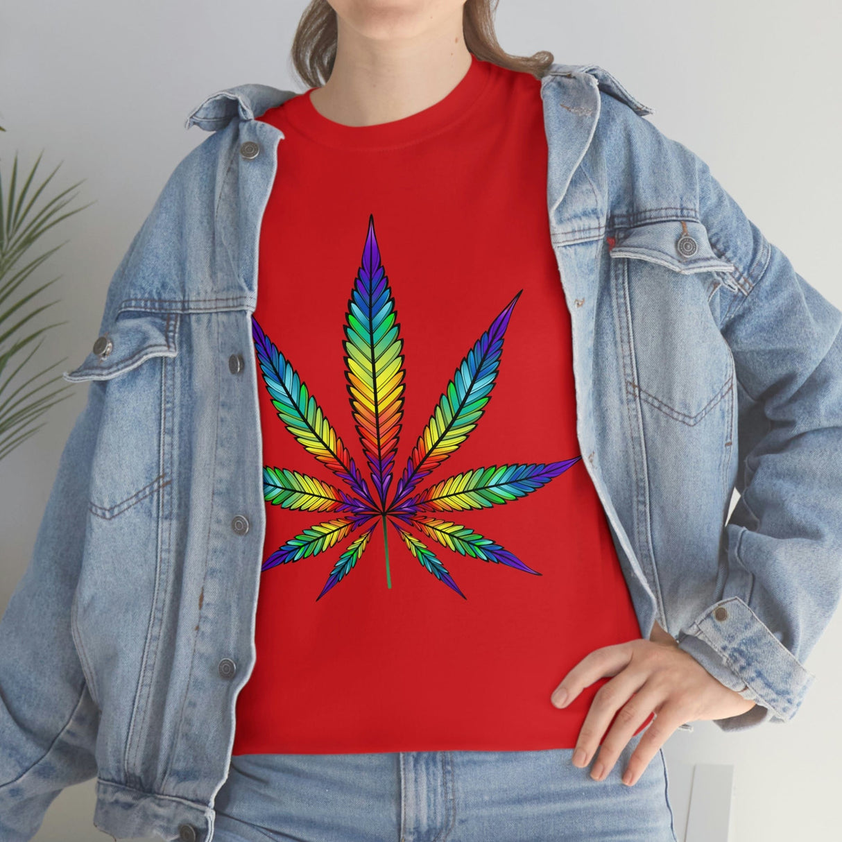 Rainbow Cannabis Leaf Tee