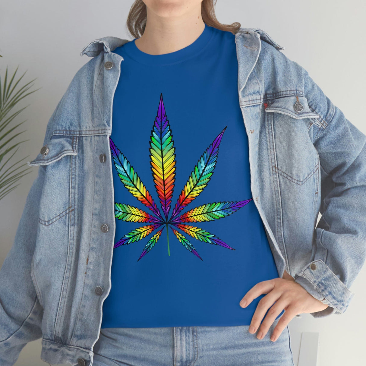 Rainbow Cannabis Leaf Tee
