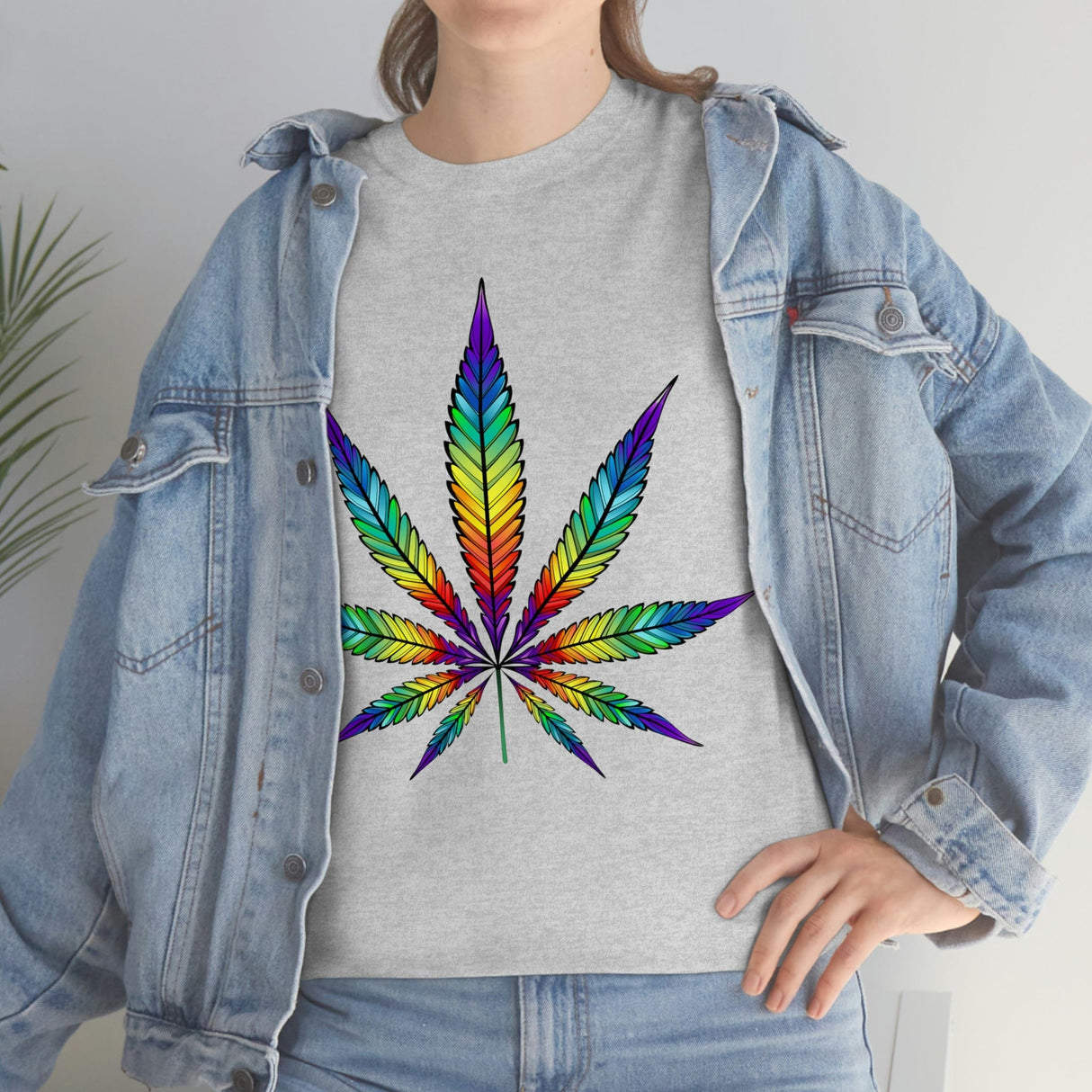 Rainbow Cannabis Leaf Tee