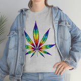 Rainbow Cannabis Leaf Tee