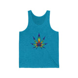 Rainbow Weed Leaf Unisex Jersey Tank