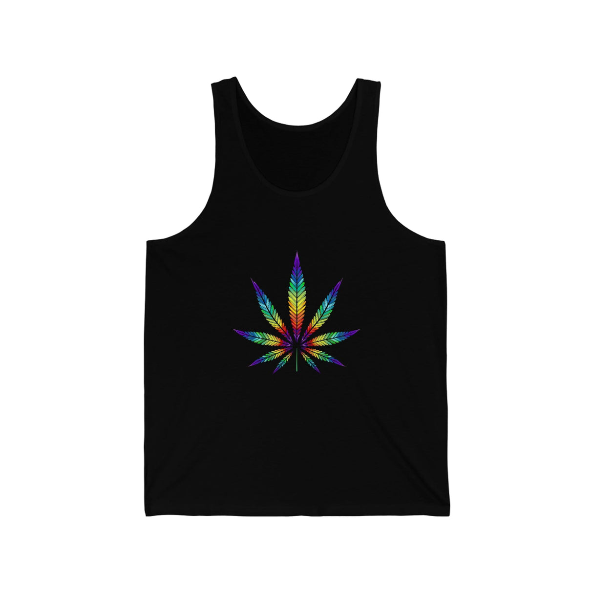 Rainbow Weed Leaf Unisex Jersey Tank