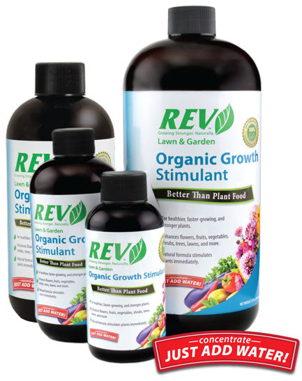 Organic REV Liquid Plant Food 16oz – Plant Growth Enhancer with Humates & Microbes