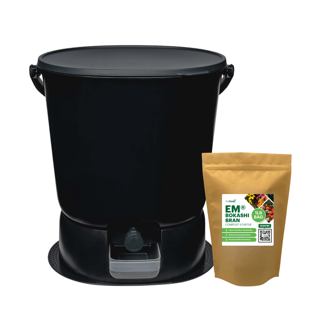 TeraGanix Essential Bokashi Compost Bin Starter Kit, 4.4 gallon