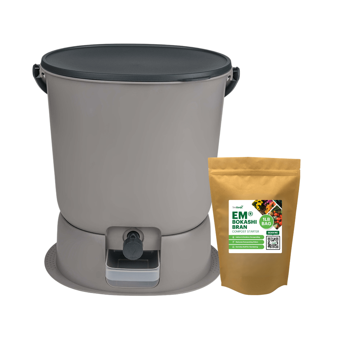 TeraGanix Essential Bokashi Compost Bin Starter Kit, 4.4 gallon