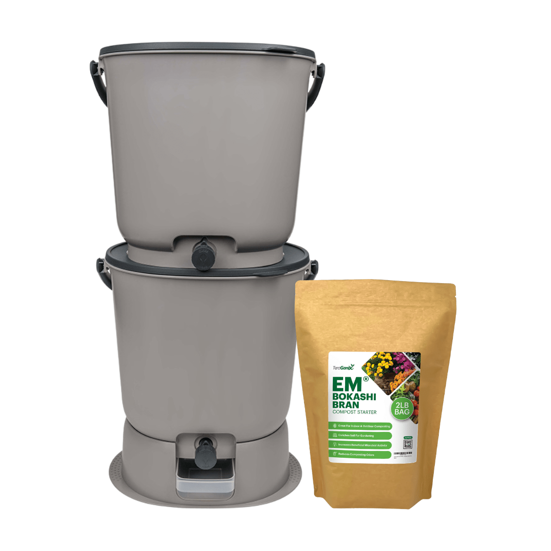 TeraGanix Essential Bokashi Compost Bin Starter Kit, 4.4 gallon