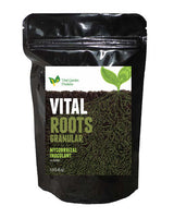 Black bag of Vital Roots Granular Mycorrhizal Inoculant with a white label on a white background