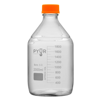 Glass Reagent Media Storage Bottle with GL45 Screw Cap, 2000 ml