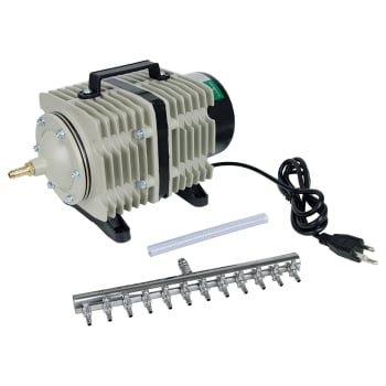 Active Aqua Commercial Air Pump, 12 Outlets, 112W, 110 L per min pump with manifold and cord