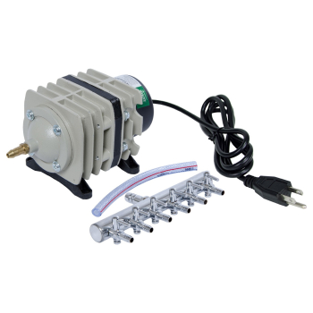 Active Aqua Commercial Air Pump with 6 outlets, 45L per minute with manifold and cord