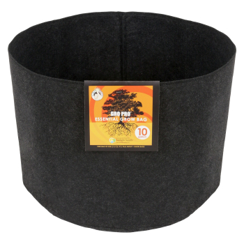 Gro Pro Essential Round Fabric Pot, 10 Gallon - Black