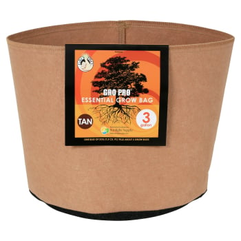 Gro Pro Essential Round Fabric Pot, 3 Gallon - Tan