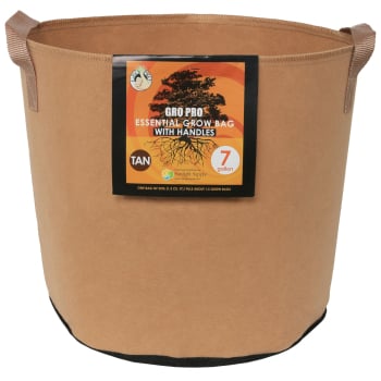 Gro Pro Essential Round Fabric Pot With Handles, 7 Gallon - Tan